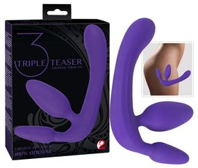 Безременевий страпон Triple Teaser Strapless Strap - On, фіолетовий