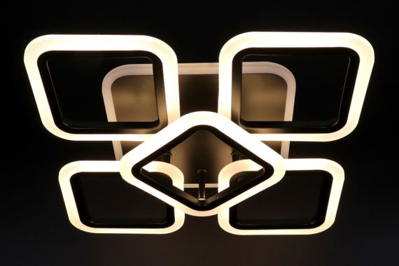 Люстра світлодіодна стельова LED світильник для квартири на стелю лед з пультом 25748 Чорний 11х41х55 см. | Зображення 2