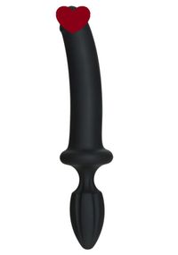 Анальный плаг с дилдо Doc Johnson Kink - Dual Density SECONDSKYN Fuck Plug - Black Sex Aura