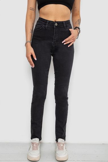 Джинсы женские Slim Fit, цвет черный, 182R3797