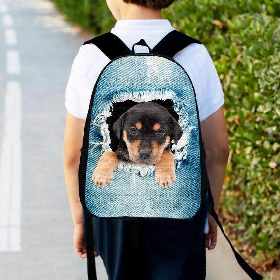 Рюкзак детский с собакой 34х27 см,ранец городской для мальчика,девочки (00477)