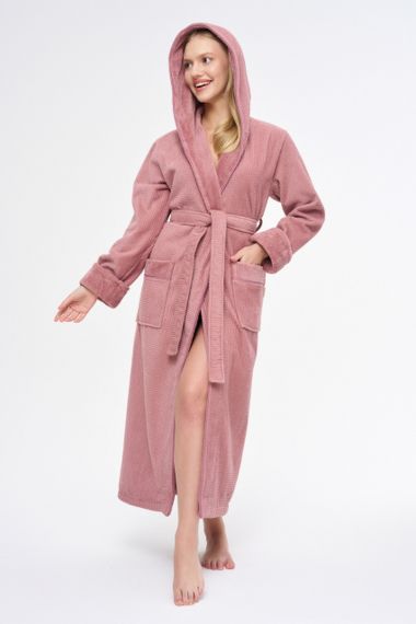 Жіночий халат Nusa 3879 пудровий S | Зображення 1
