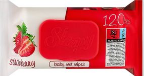 Sleepy Серветки вологі Strawberry (Полуниця) 120шт.