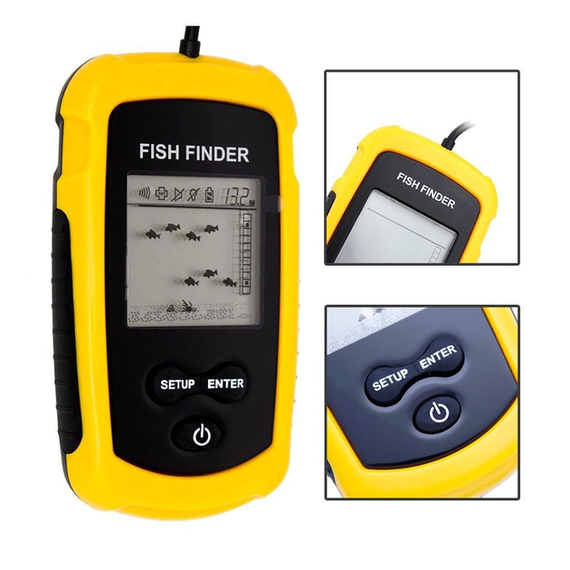 Эхолот Fish Finder портативный для берега и лодки отражение рыбы и рельефа дна | Зображення 2