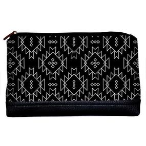 Косметичка дорожная женская Lovely Орнамент на черном фоне 26x15x8 см