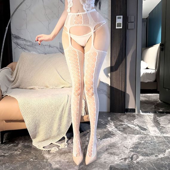 Еротичні колготки з відкритими стегнами Babydoll 46 Білий 3211-3 | Зображення 4