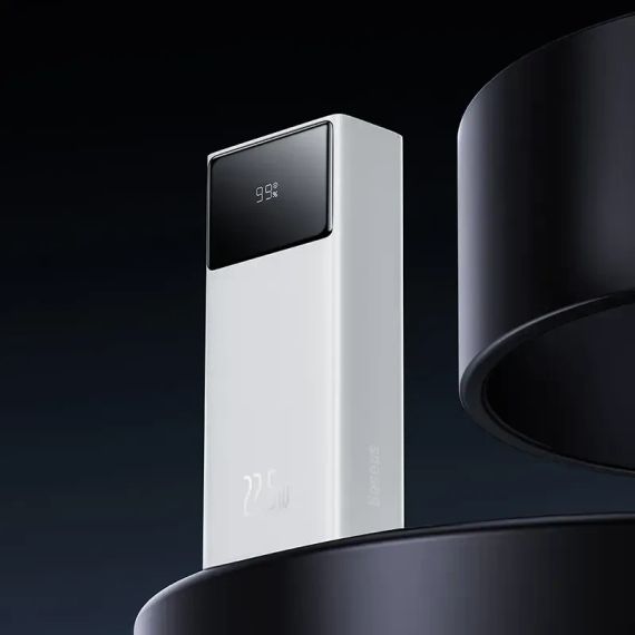 Повербанк Baseus Star-Lord 30000mAh 22.5W з LED-дисплеєм, білий, Power Bank QC USB + Type-C | Зображення 1