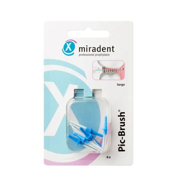 Набір запасних йоржиків Miradent Pic Brush - сині (3,0 мм) 6шт