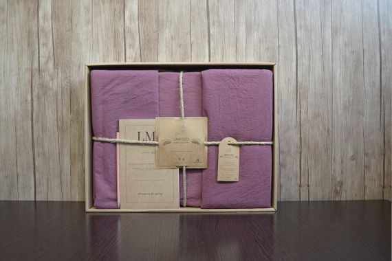 Постельное белье Limasso Stonewashed Ranforse 160 х 220 см Raspberry | Зображення 3