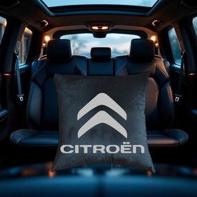 Авто Подушка з вишивкою логотипу марки сітроен Citroen чорний автомобілісту 00168