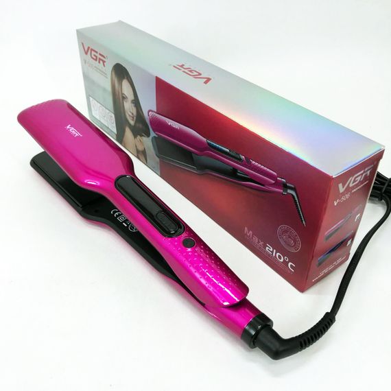 Широка праска для випрямлення волосся VGR V-506 потужністю 55 Вт з LED дисплеєм 130-210 градусів рожевий | Зображення 6