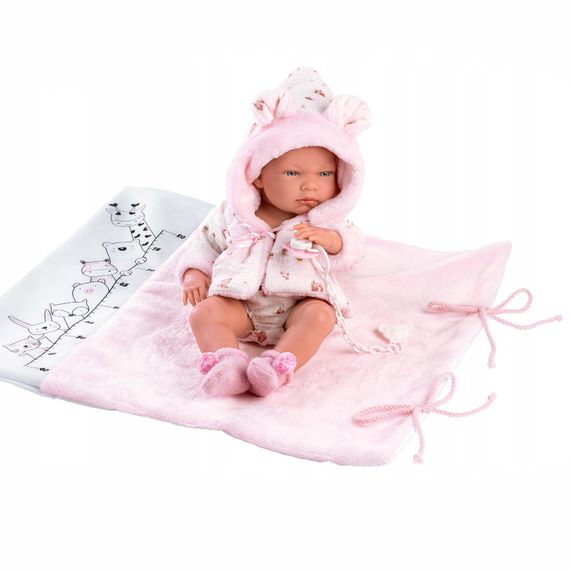 Испанская Виниловая Кукла Ллоренс Новорождённый Пупс Девочка Люсия 40 см с Соской и Пледом LLorens | Зображення 1