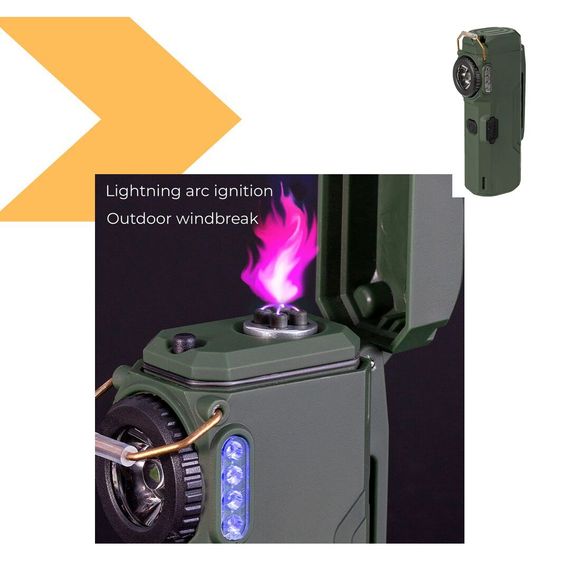 Ліхтар мультифункціональний D51-SMD зелений з Li-Ion акумулятором, індикацією заряду, запальничкою та ЗУ Type-C (46799-D51-SMD_226) | Зображення 1