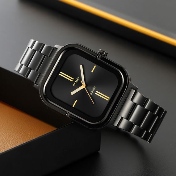 Класичний чоловічий годинник Skmei 2275BKGD Black-Gold | Зображення 3