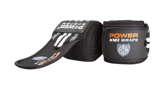 Бинти на коліна Power System PS-3700 Knee Wraps Grey/Black (пара) | Зображення 1