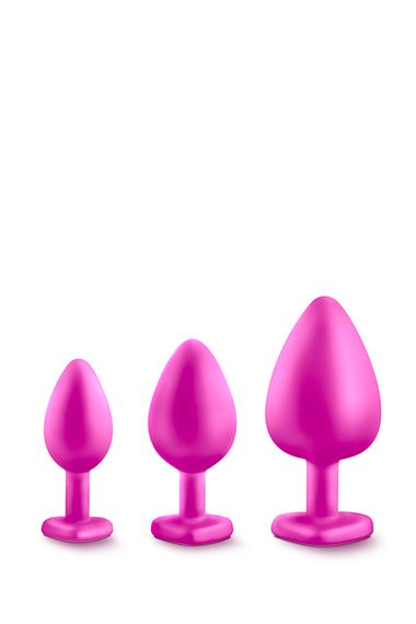 Набір анальних пробок LUXE BLING PLUGS TRAINING KIT PINK, Розовый/Прозрачный | Зображення 2