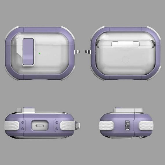 Футляр протиударний Locking Button для навушників Airpods Pro Light Purple | Зображення 2