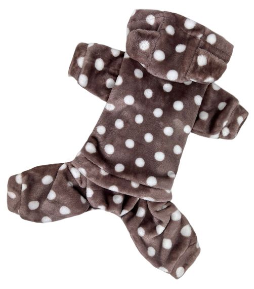 Костюм махровий горошок коричневий D-173 | Зображення 1