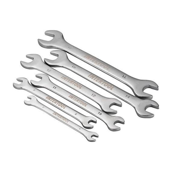 Набір ключів ріжкових, 6 од., 6-17 мм, Cr-V INTERTOOL HT-1001 | Зображення 2