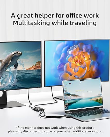 Разветвитель DisplayPort на два DisplayPort, концентратор DisplayPort MST 4K60 Гц, 1-в-2-выходной DisplayPort для двух мониторов | Зображення 2