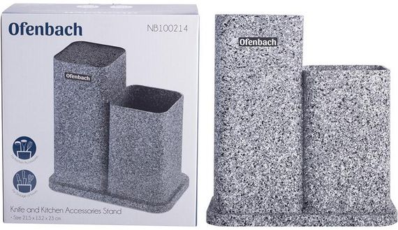 Підставка-колода Ofenbach Grey Marble для кухонних ножів 21х12х23см, подвійна | Зображення 4