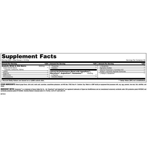 Амінокомплекс для спорту Universal Nutrition Animal Juiced Aminos 368 g /30 servings/ Orange Juiced | Зображення 1