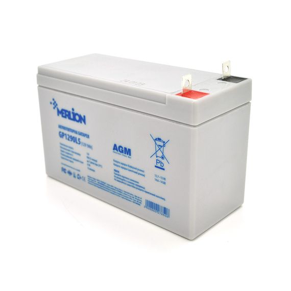 Аккумуляторная батарея MERLION AGM GP1290L5 12 V 9 Ah (СПЕЦ КЛЕМА) (150 x 65 x 95 (100)) White Q10/480