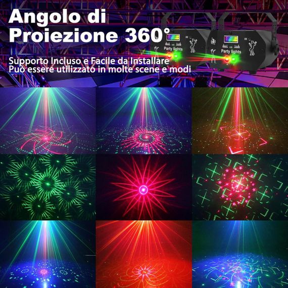 Світильник дископрожектор Nauotk з дистанційним керуванням, 60 режимів RGB, керування музикою і стробоскоп | Зображення 5