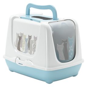 Moderna Trendy Cat туалетный закрыт для кошек, 57 см х 45 см х 43 см, голубой