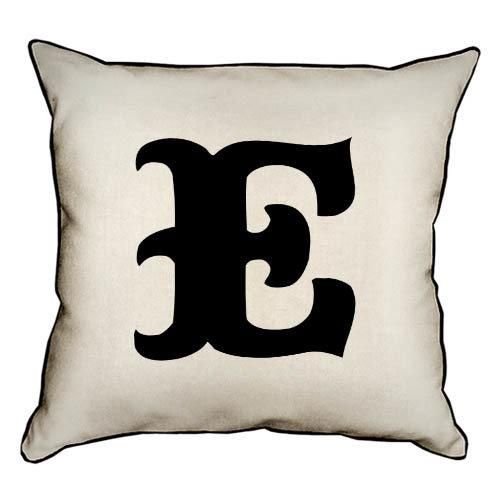 Подушка с мешковины Letter E 45x45 см (45PHB_ABC009_WH)