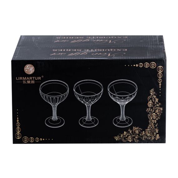 Набір креманок для мартіні 6 шт по 290 мл на високій ніжці HP519 | Зображення 2