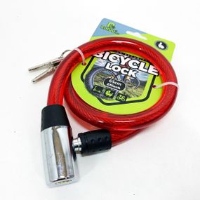 Замок велосипедний KIHUU LOCK 185, 15*65 тросовий, 2 ключі. Колір: червоний WF-24