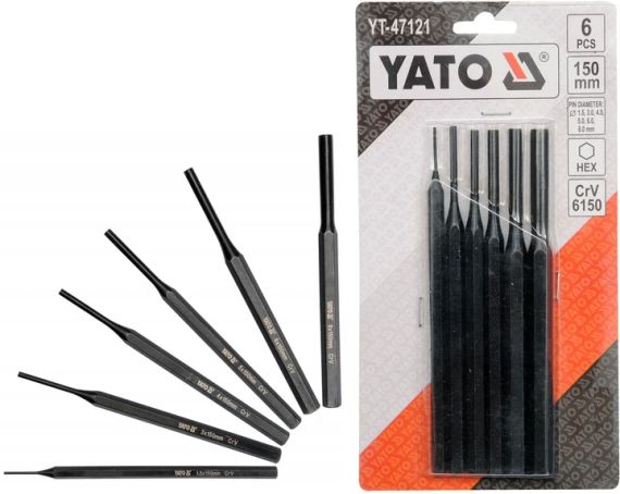 Набір пробійники слюсарні виколотки борідки 1.5-8х150мм 6шт YATO YT-47121