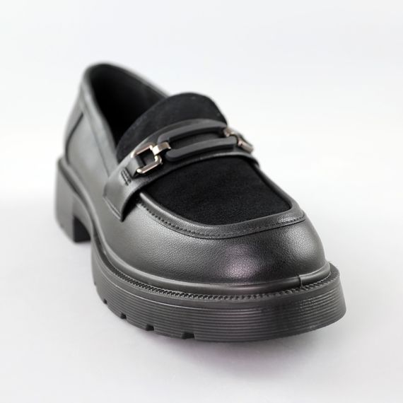 Лофери жіночі шкіряні 591621 Чорні 36 37 38 39 40 41 | Зображення 1