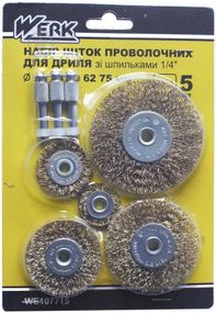 Набір щіток дротяних Werk 7132913 (25 38 50 62 75 мм ) 5 шт