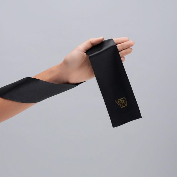 Сатиновая повязка на глаза YESforLOV BLACK SATIN BLINDFOLD Sex Aura | Зображення 1
