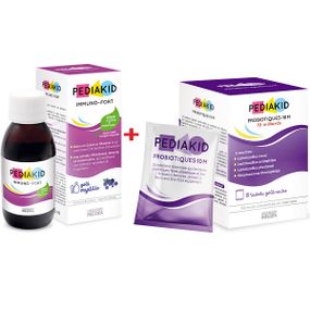 Комплекс для профилактики иммунной системы у детей Pediakid Комплекс "Часто болеет " Immuno Fort 125 ml Blueberry + Probiotiques-10M 10 sachets
