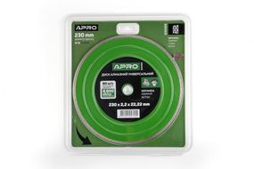 Диск відрізний для бетону 230х2.2х22.22мм (16-18%) Суцільний APRO