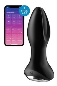 Анальна смарт вібропробка із перлинним масажем Satisfyer Rotator Plug 2+, Чорний