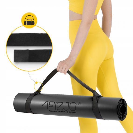 Килимок (мат) спортивний 4FIZJO PU 183 x 68 x 0.4 см для йоги та фітнесу 4FJ0587 Black (P-5907739319531) | Зображення 8