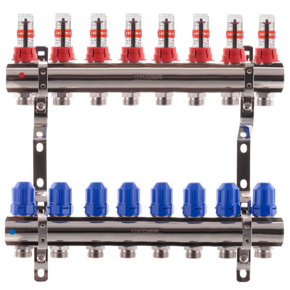 Коллекторный блок с расходомерами Koer KR.1110-08 1"x8 ays (KR2645)