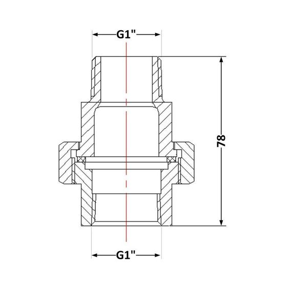 Згін "Американка" чавунна 1" НР | Зображення 1