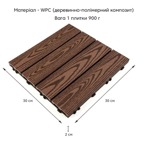 Композитна плитка WPC кедр 30*30CM*2СM (D) SW-00001705 | Зображення 1