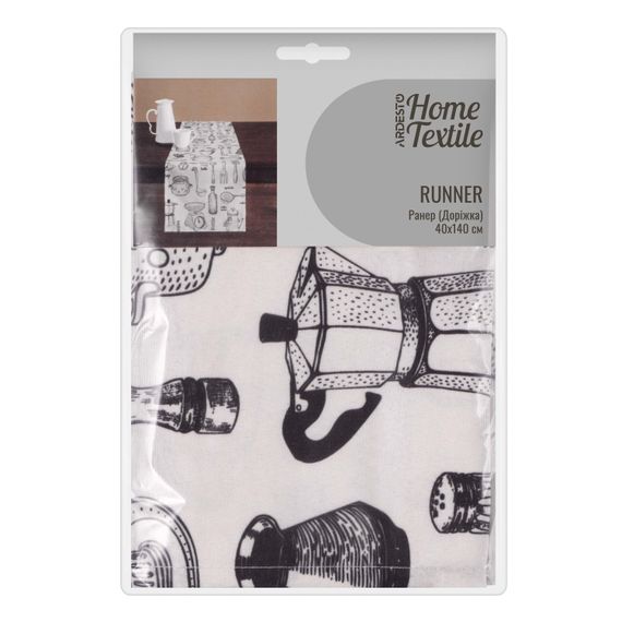 Ранер Ardesto Kitchen 40х140см, 90% поліестер, 10% бавовна, білий (ART01KN)