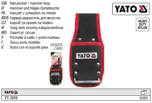 Сумка поясная YATO Польша кобура карман для молотка YT-7419