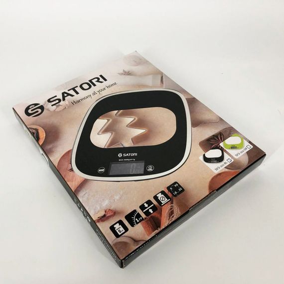 Кухонные весы Satori SKS-221-BL до 5кг, электронные кухонные весы, точные кухонные весы. Цвет: черный | Зображення 6