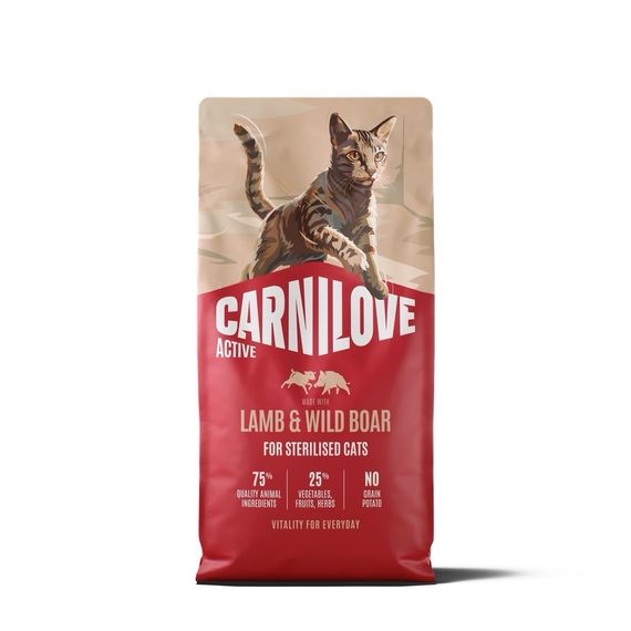 Сухой корм для стерилизованных котов с ягненком и кабаном Carnilove Active Lamb & Wild Boar Sterilised, 6 кг