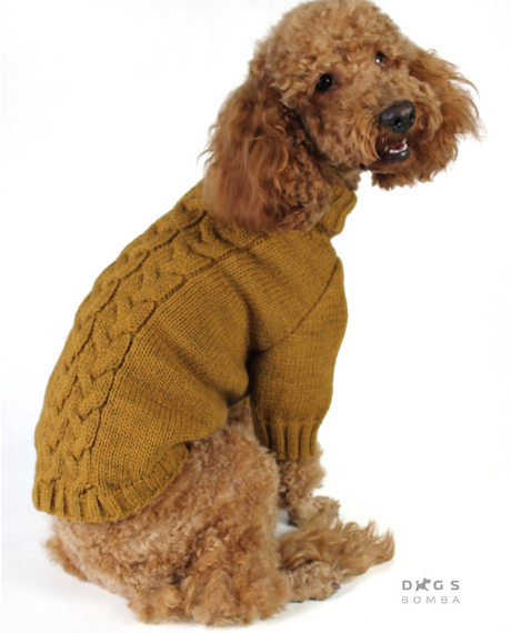 Светр в'язаний Косичка гірчиця Y-227 | Зображення 1