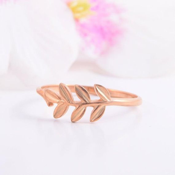 Женское кольцо веточка из красного золота 17.5 | Зображення 1