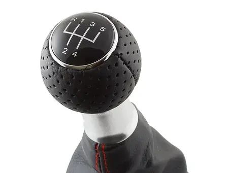 Audi A3 I 8L S-Line (96-03) ручка КПП перемикання передач чорна 5 ступка + чохол чорний з червоною ниткою + рамка, Ауді А3 1 8Л | Зображення 1